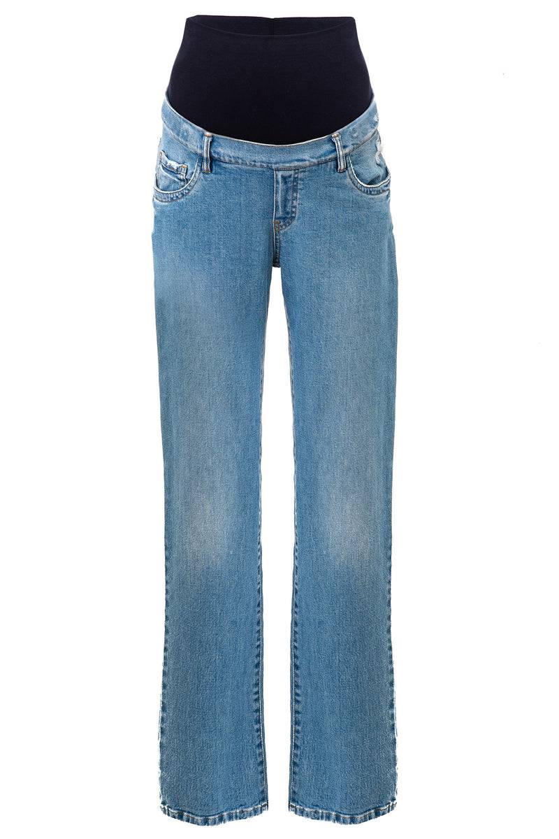 Pietro Brunelli HI-RISE STRAIGHT LEG W037 | Jeans Premaman a Gamba Dritta Vendita