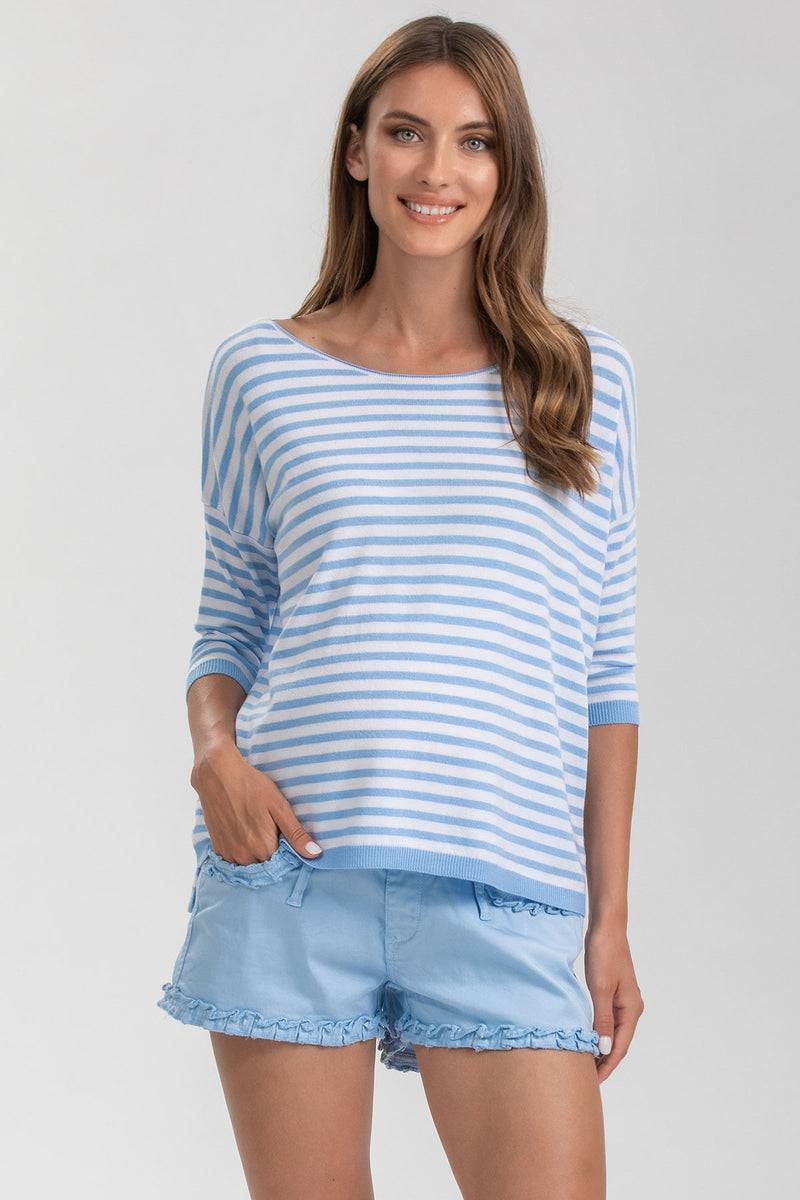 Pietro Brunelli BONNIE MINI SHORTS AZZURO | Pantaloncini Premaman in Cotone