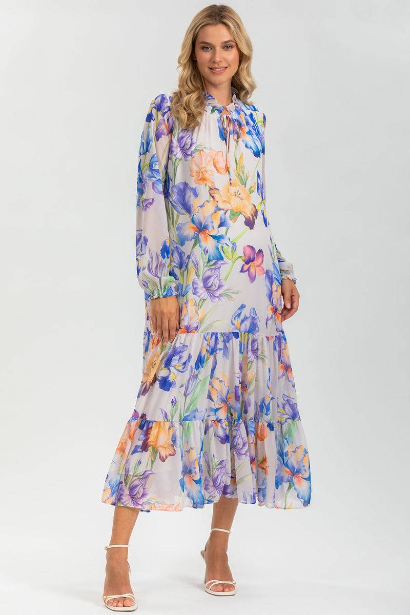 Pietro Brunelli NOEMI QA30 | Abito Premaman in Chiffon Stampato I Più Venduti