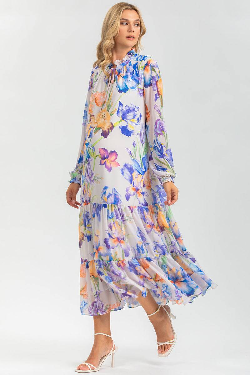 Pietro Brunelli NOEMI QA30 | Abito Premaman in Chiffon Stampato I Più Venduti