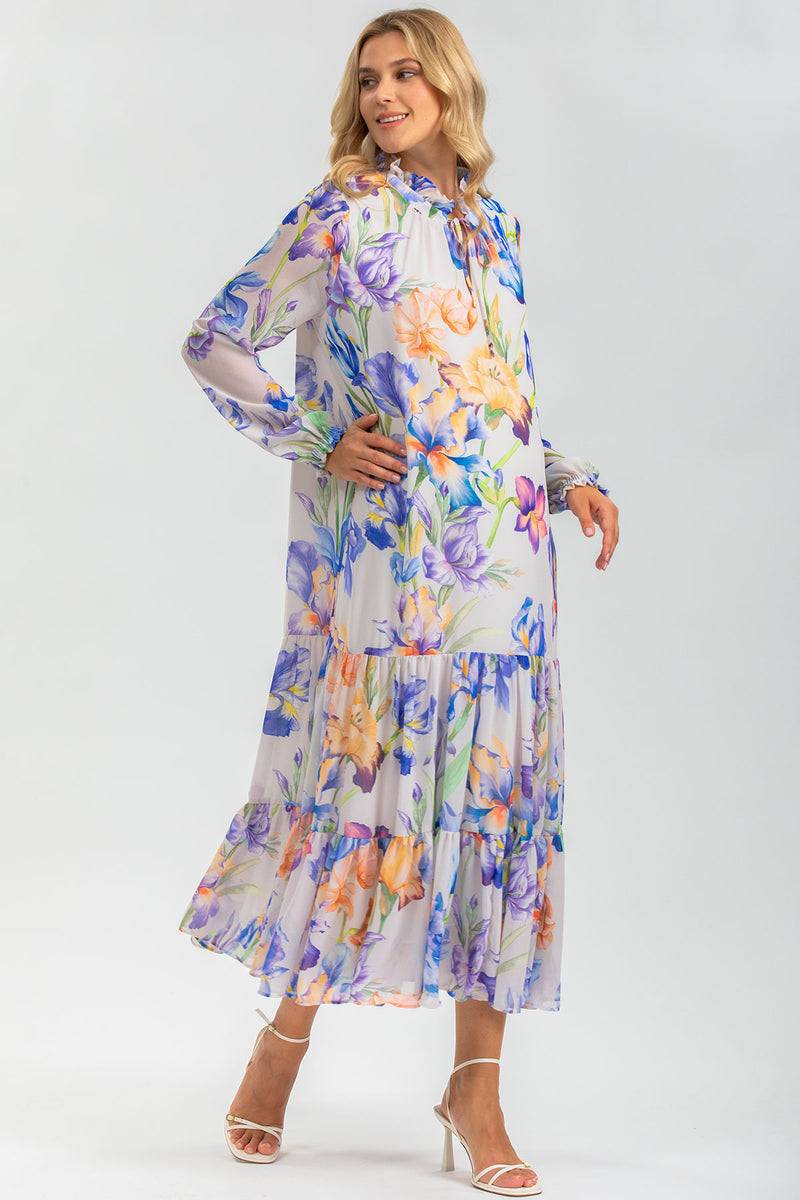 Pietro Brunelli NOEMI QA30 | Abito Premaman in Chiffon Stampato I Più Venduti