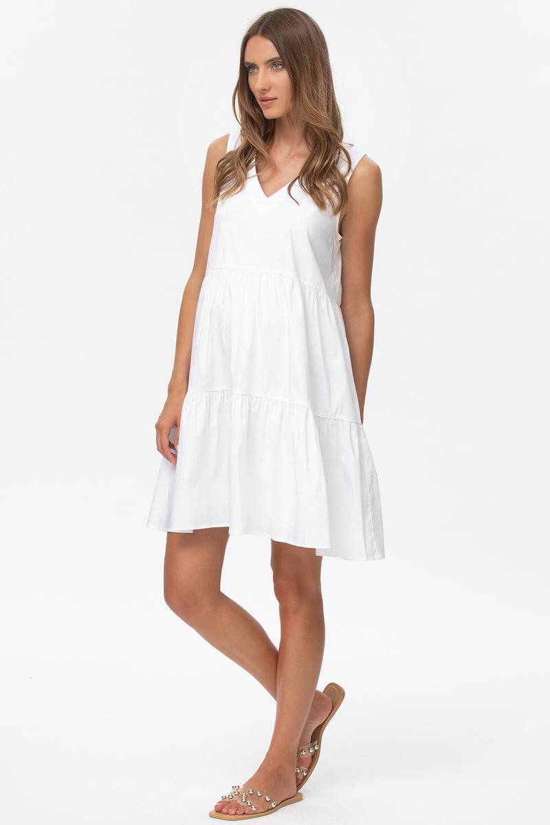 Pietro Brunelli MELODY | Abito Premaman Bianco con scollo a V Negozi Online