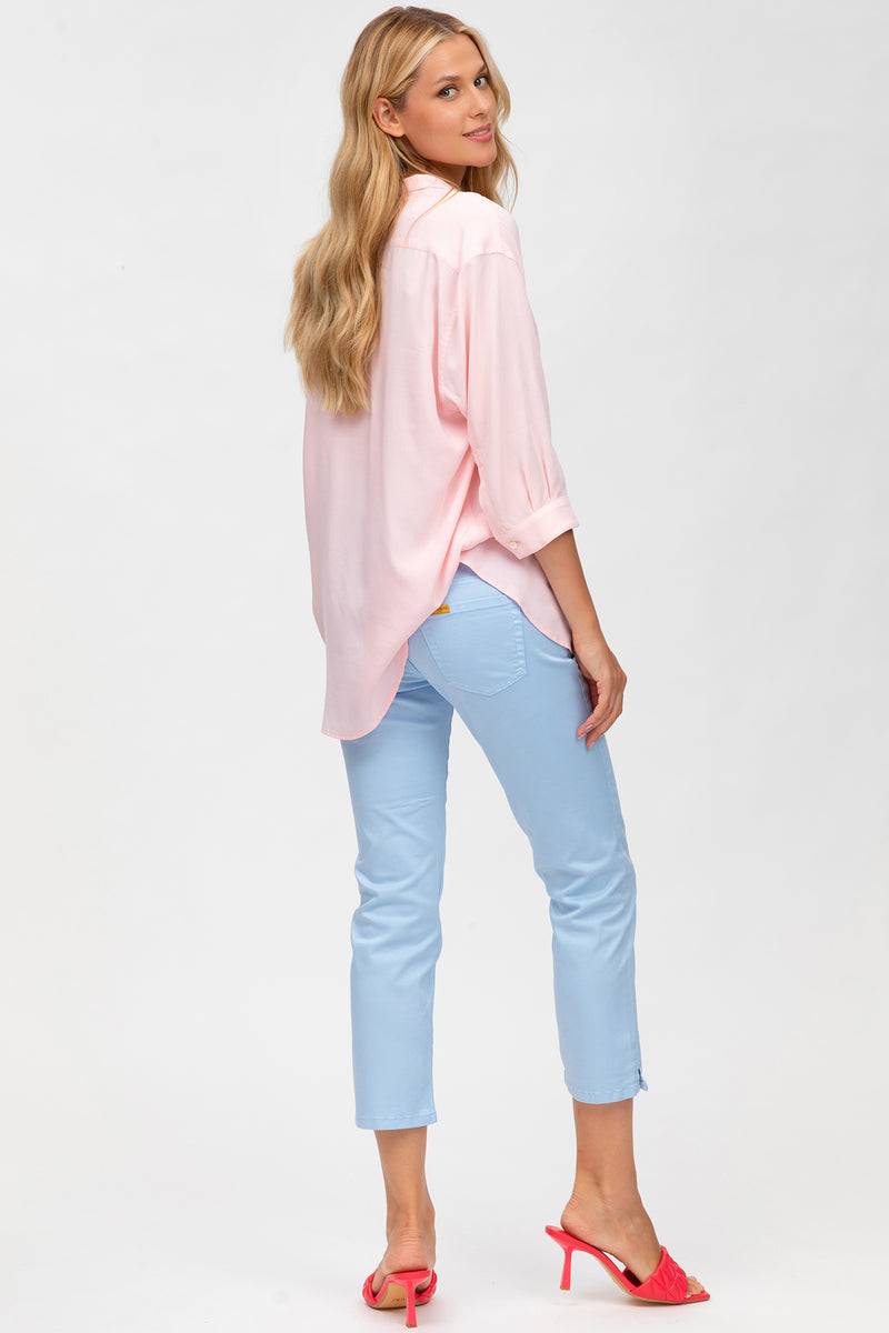 Pietro Brunelli CAPRI AZZURO | Pantaloni Premaman in Cotone Elasticizzato Hotsell