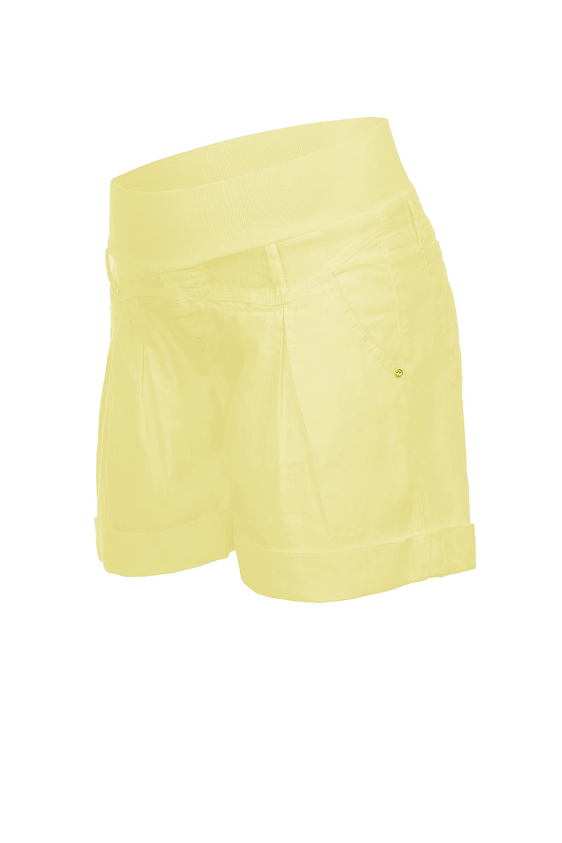 Pietro Brunelli MINI SHORT IN LINO | Pantaloncini Premaman Gialli I Più Venduti