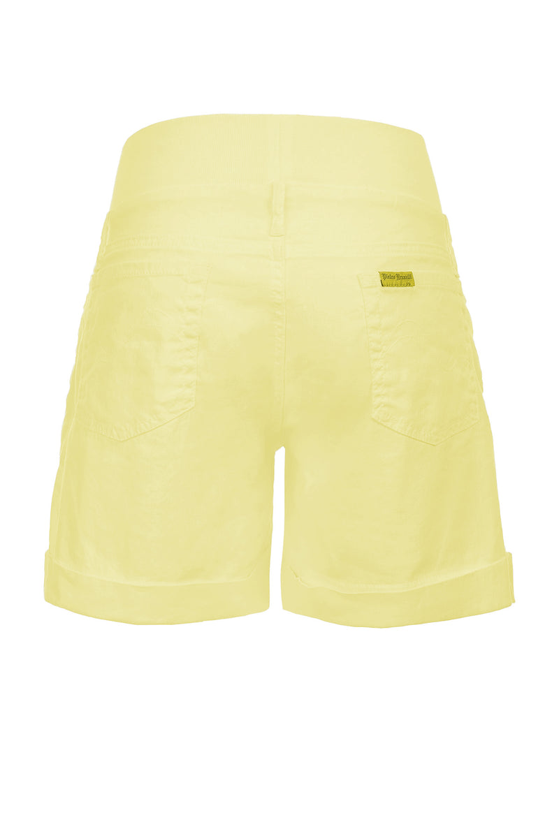 Pietro Brunelli MINI SHORT IN LINO | Pantaloncini Premaman Gialli I Più Venduti