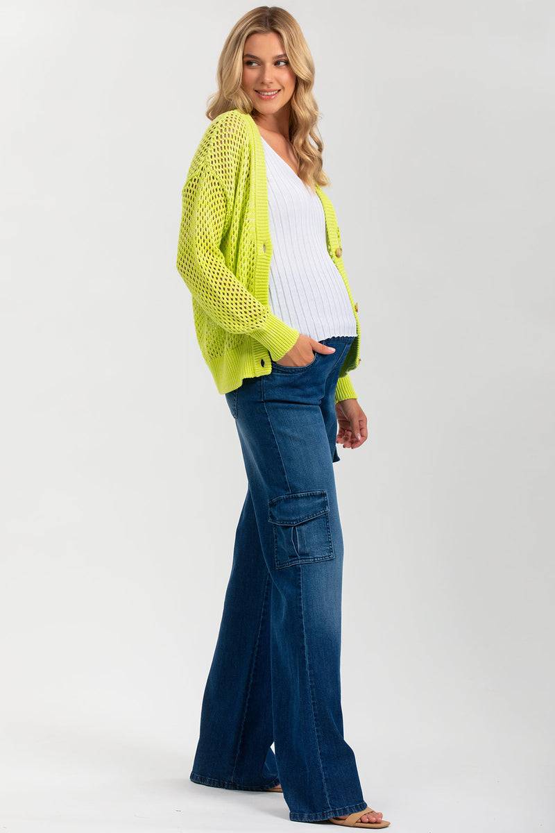 Pietro Brunelli MACY | Cardigan Premaman Verde con Bottoni Nuova