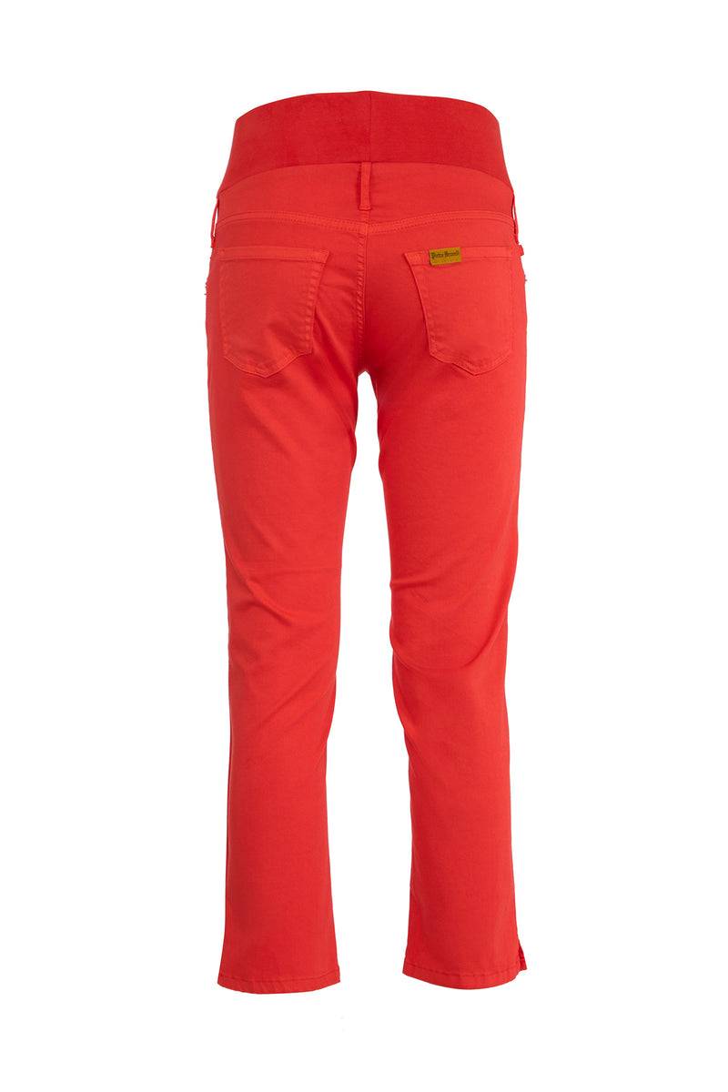Pietro Brunelli CAPRI ROSSO | Pantaloni Premaman in Cotone Elasticizzato Sconto