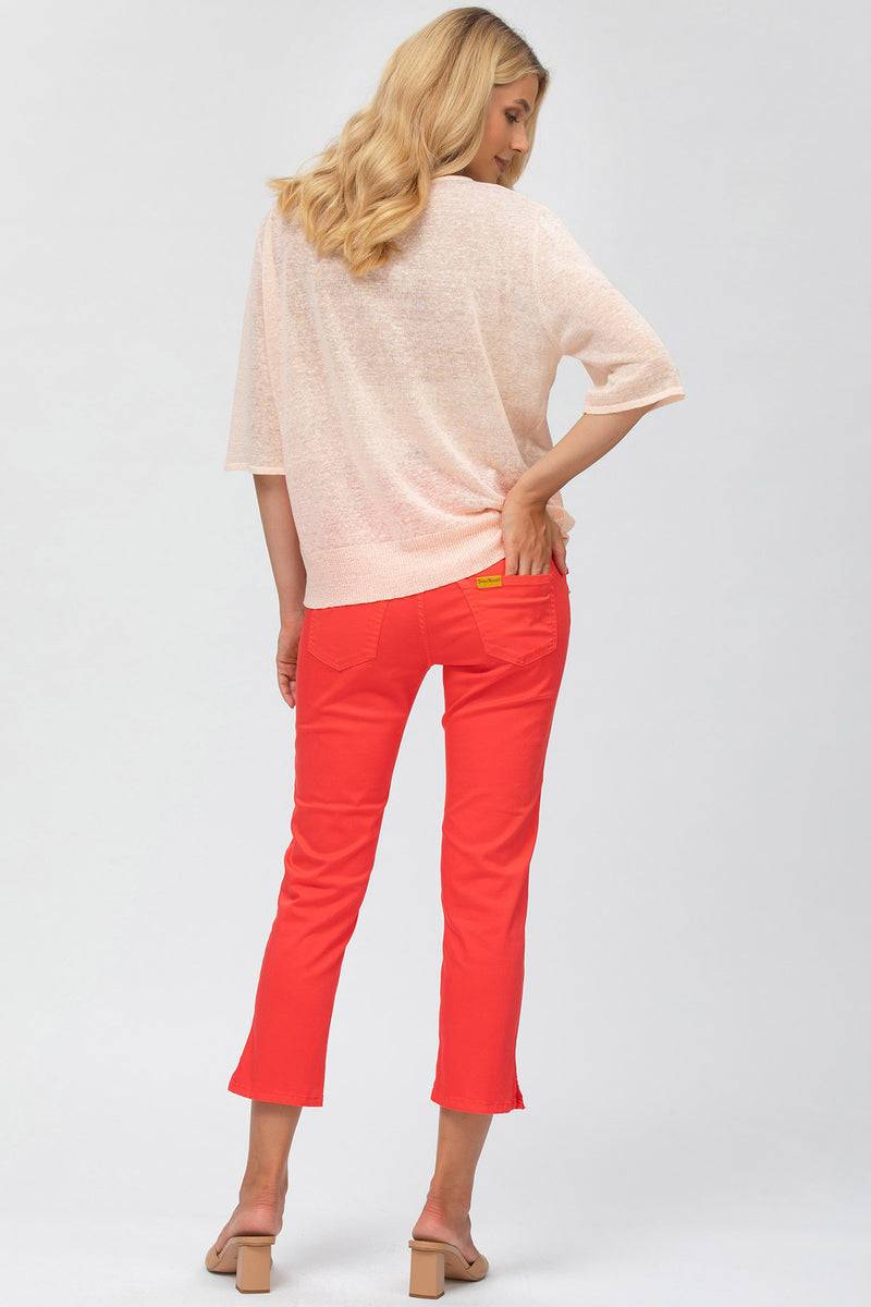 Pietro Brunelli CAPRI ROSSO | Pantaloni Premaman in Cotone Elasticizzato Sconto
