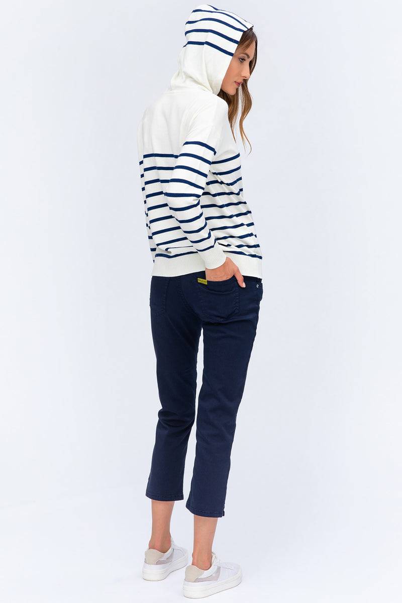 Pietro Brunelli CAPRI BLU | Pantaloni Premaman in Cotone Elasticizzato Offerta