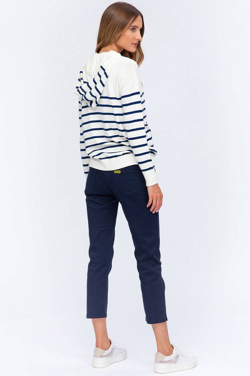 Pietro Brunelli CAPRI BLU | Pantaloni Premaman in Cotone Elasticizzato Offerta