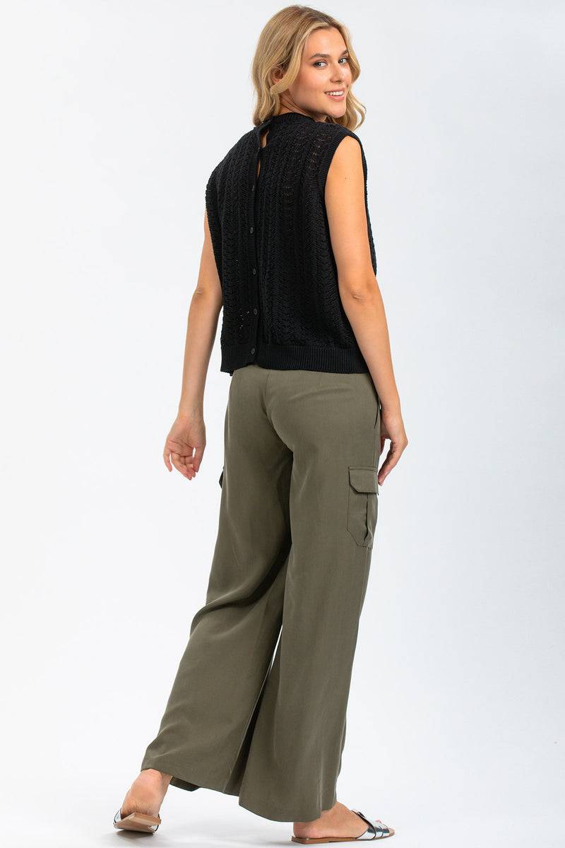 Pietro Brunelli CHARLIE | Pantaloni Premaman Stile Cargo in Tencel Offerte speciali