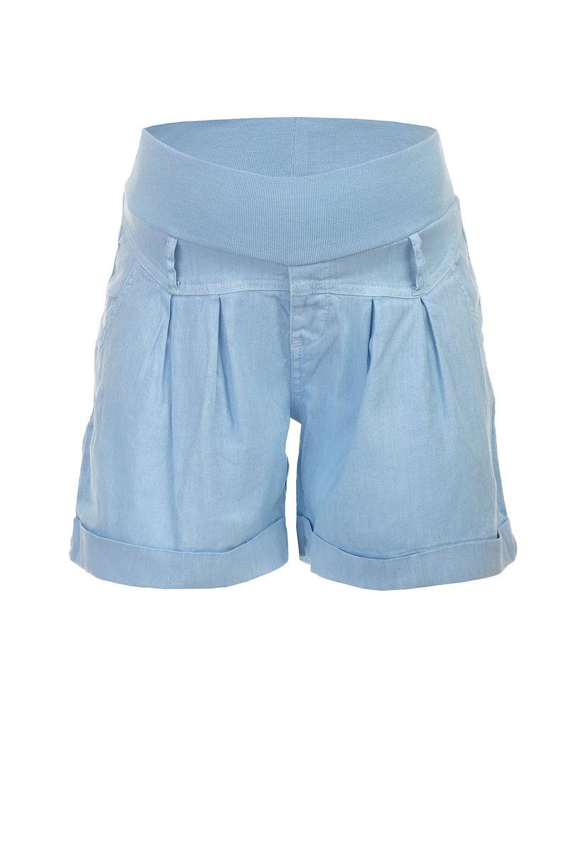 Pietro Brunelli MINI SHORT IN LINO | Pantaloncini Premaman Blu Vendite Flash