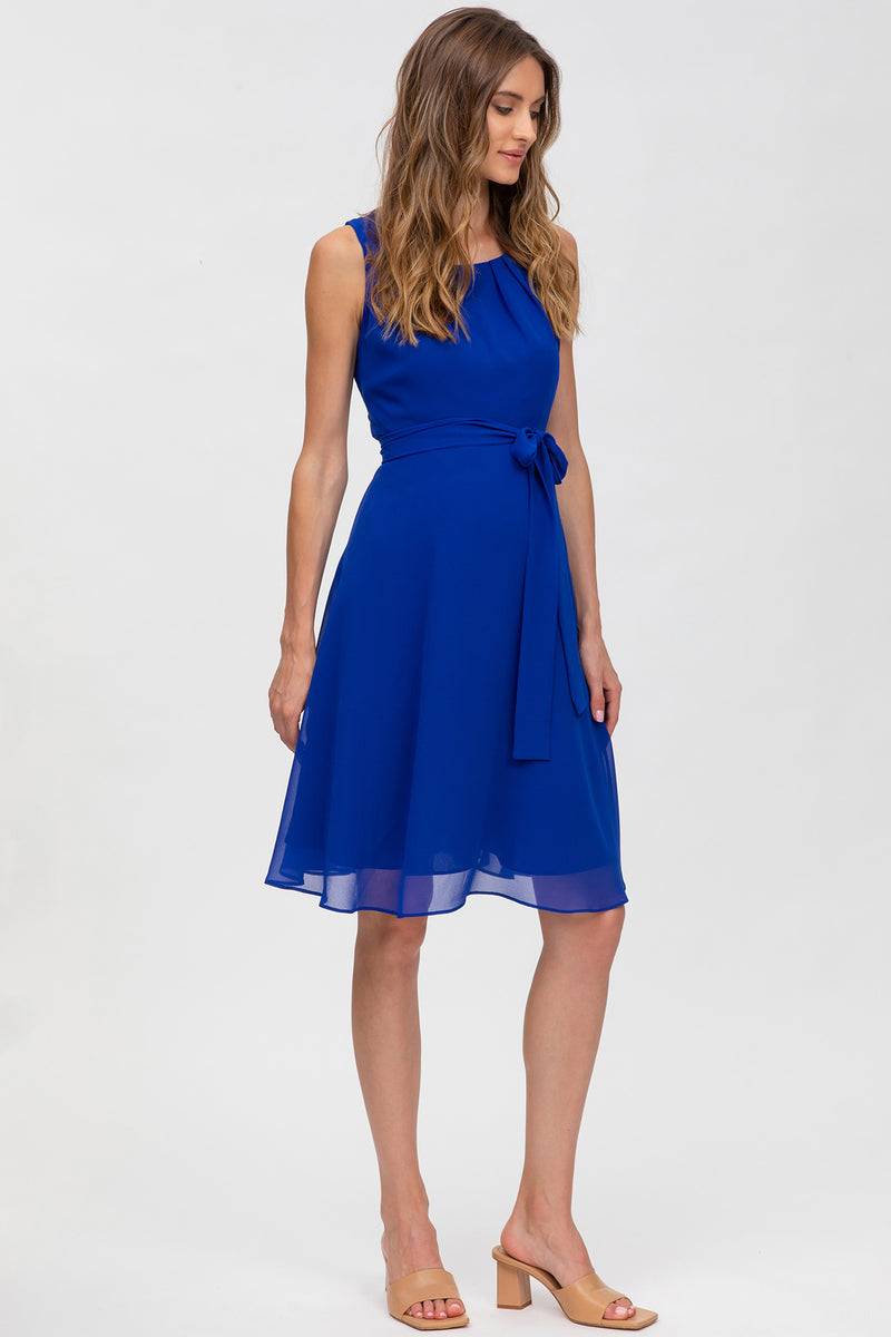Pietro Brunelli TAMIGI | Abito Premaman in Chiffon Blu Zaffiro In Linea