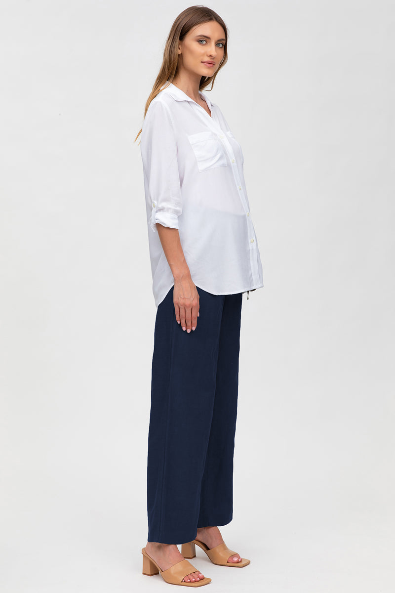 Pietro Brunelli JOSEPH | Pantaloni Premaman in Lino Blu Vendita