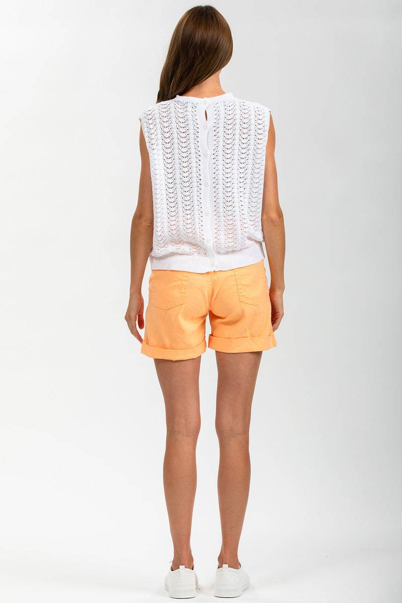 Pietro Brunelli MINI SHORT IN LINO | Pantaloncini Premaman Arancioni Spedizione Gratuita