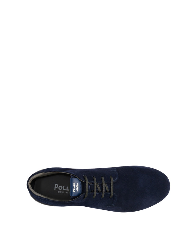 Pollini Desert Boot In Crosta Norfolk Blu Saldi Di Fabbrica