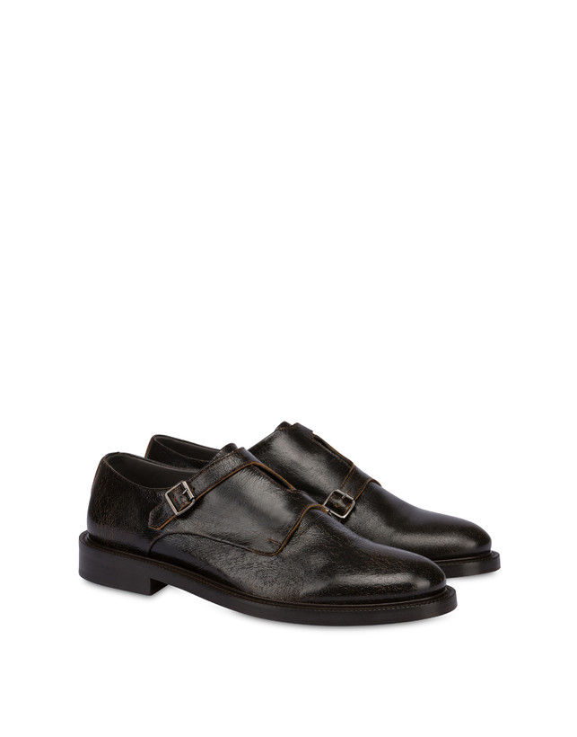 Pollini Monk Strap In Capra 1920 T.moro Italy