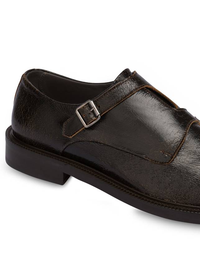 Pollini Monk Strap In Capra 1920 T.moro Italy