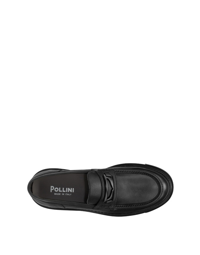 Pollini Mocassini In Vitello Kent Nero Nuovo