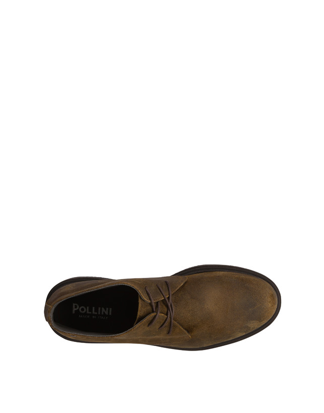 Pollini Desert Boot In Crosta Cerata Gentlemen's Club Fango Pezzi Unici