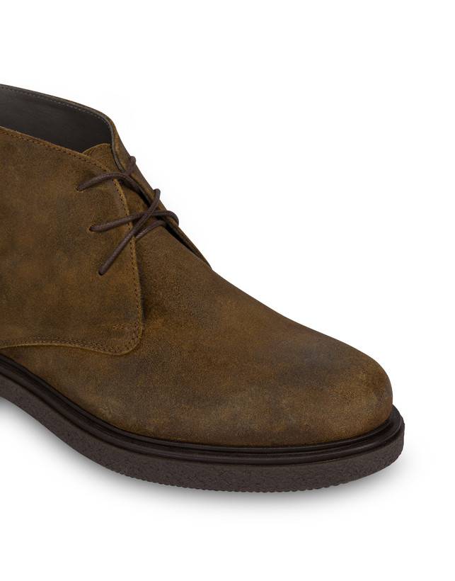 Pollini Desert Boot In Crosta Cerata Gentlemen's Club Fango Pezzi Unici