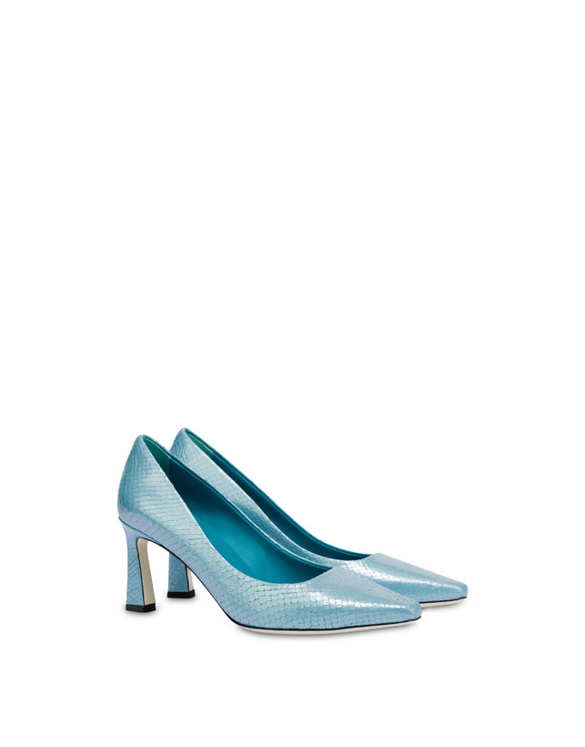 Pollini Décolleté Con Stampa Pitone Iridescente Cote D'azur Pool Promozione Limitata