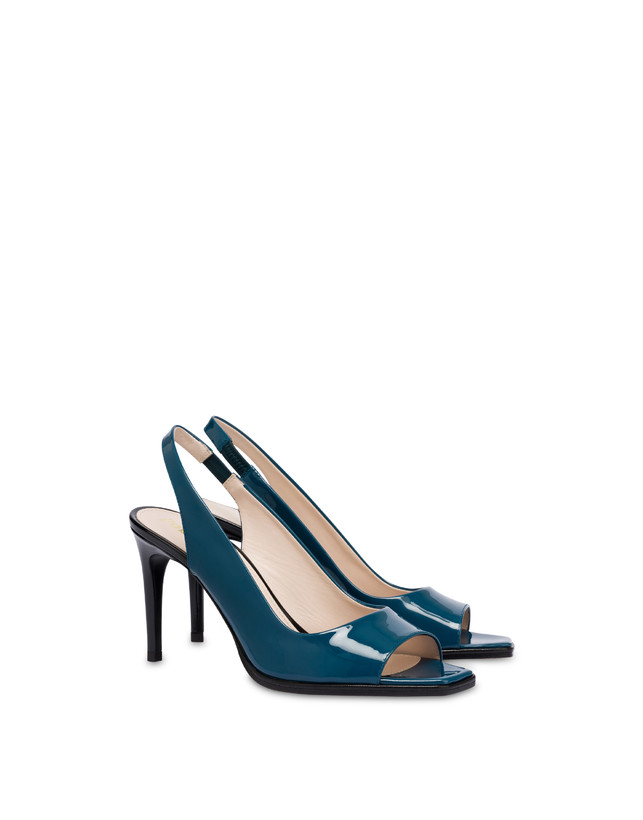 Pollini Slingback In Vernice Attitude Pavone/nero Fino Al -60%