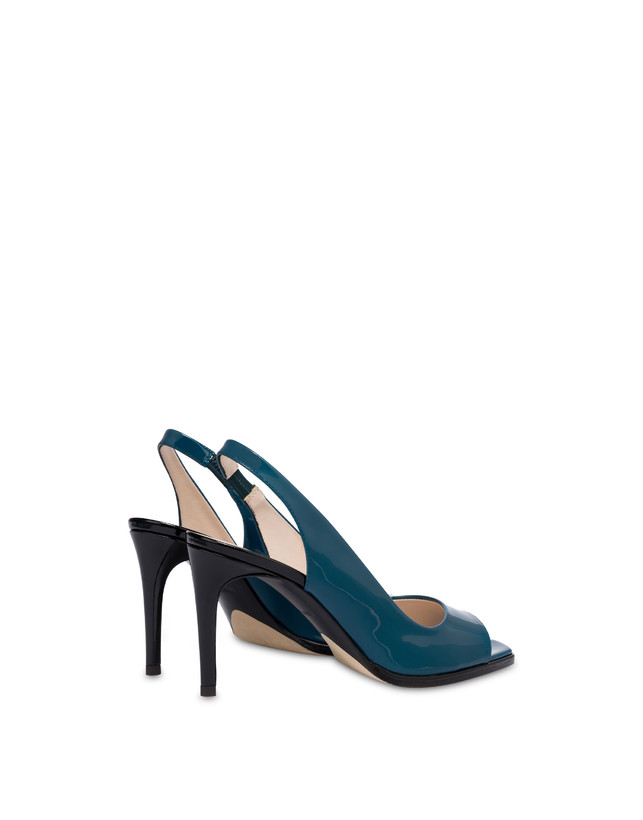 Pollini Slingback In Vernice Attitude Pavone/nero Fino Al -60%