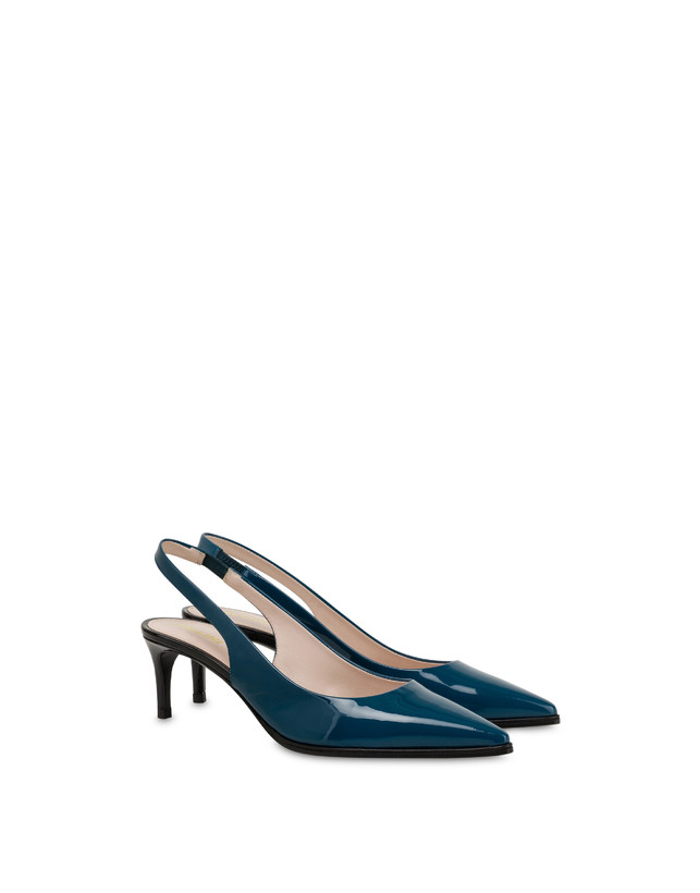 Pollini Slingback In Vernice Attitude Pavone/nero Affare Del Giorno