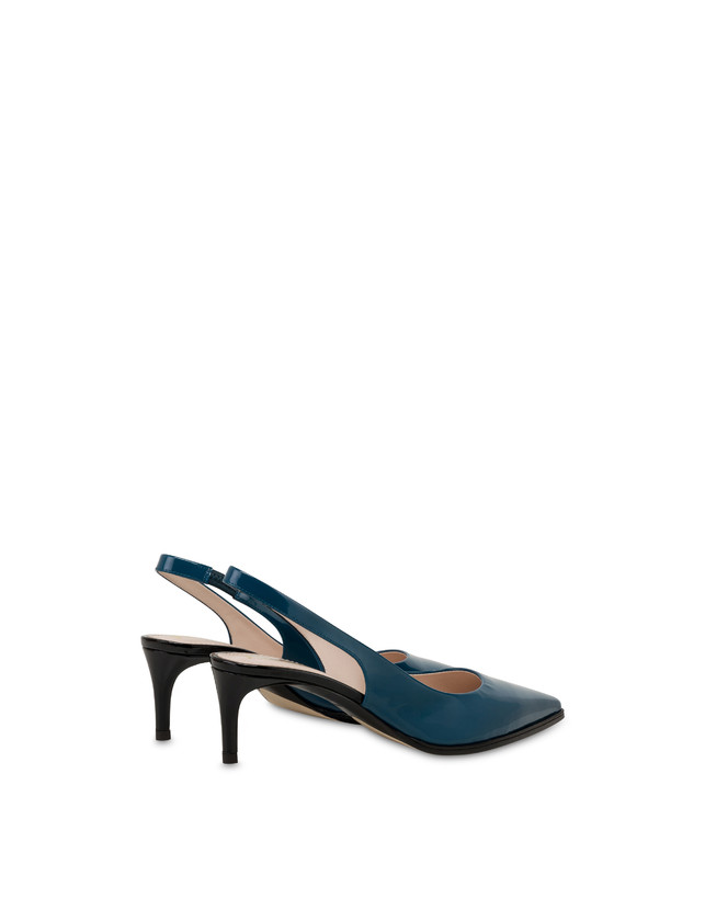 Pollini Slingback In Vernice Attitude Pavone/nero Affare Del Giorno
