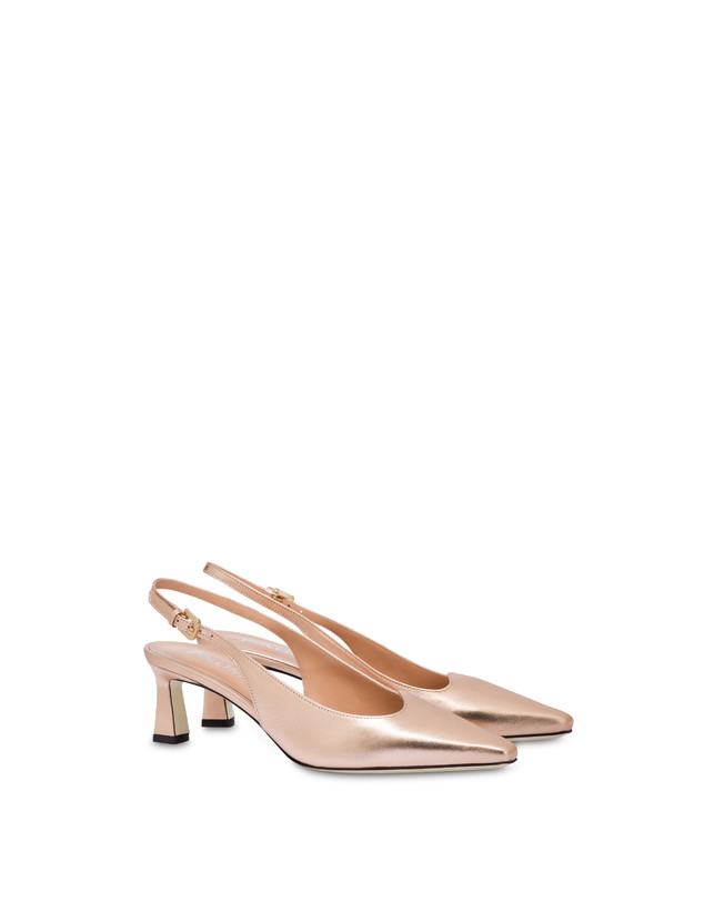 Pollini Slingback In Nappa Laminata Wave Rame Novità