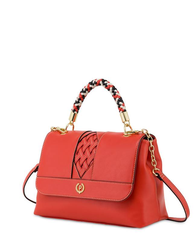 Pollini Borsa Top Handle Con Intreccio Agadir Arancio Vendite Flash