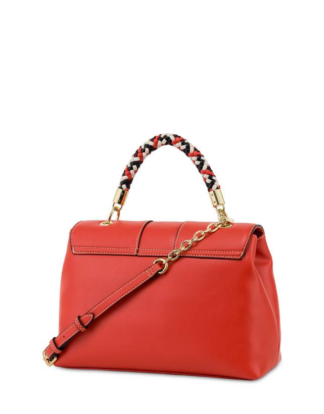 Pollini Borsa Top Handle Con Intreccio Agadir Arancio Vendite Flash