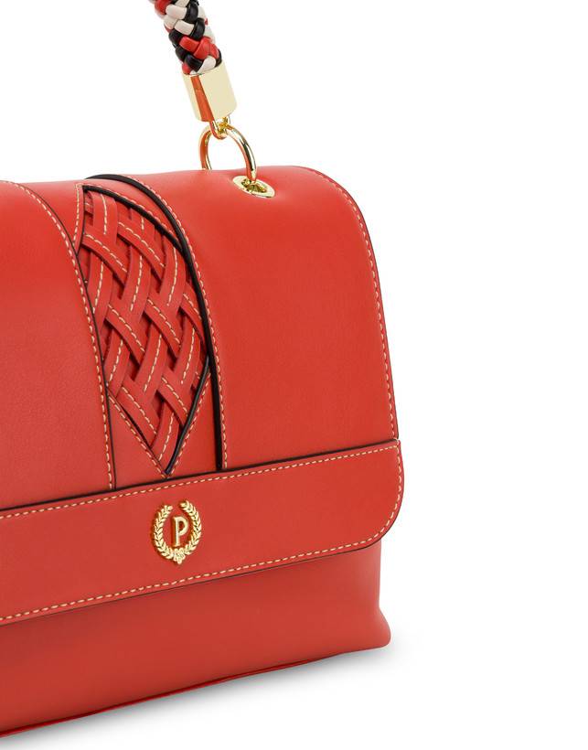 Pollini Borsa Top Handle Con Intreccio Agadir Arancio Vendite Flash