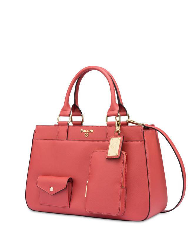 Pollini Borsa Doppio Manico Eclectic Arancio In Saldo