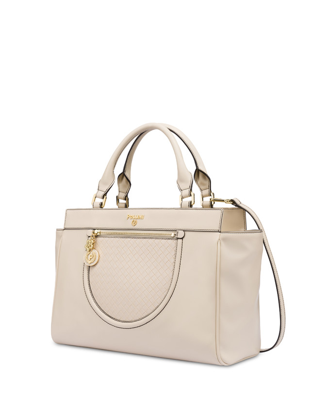 Pollini Borsa Doppio Manico Half Moon Avorio/avorio Moda