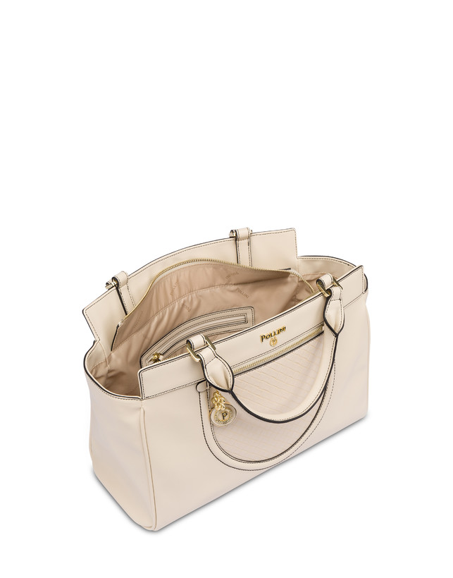 Pollini Borsa Doppio Manico Half Moon Avorio/avorio Moda