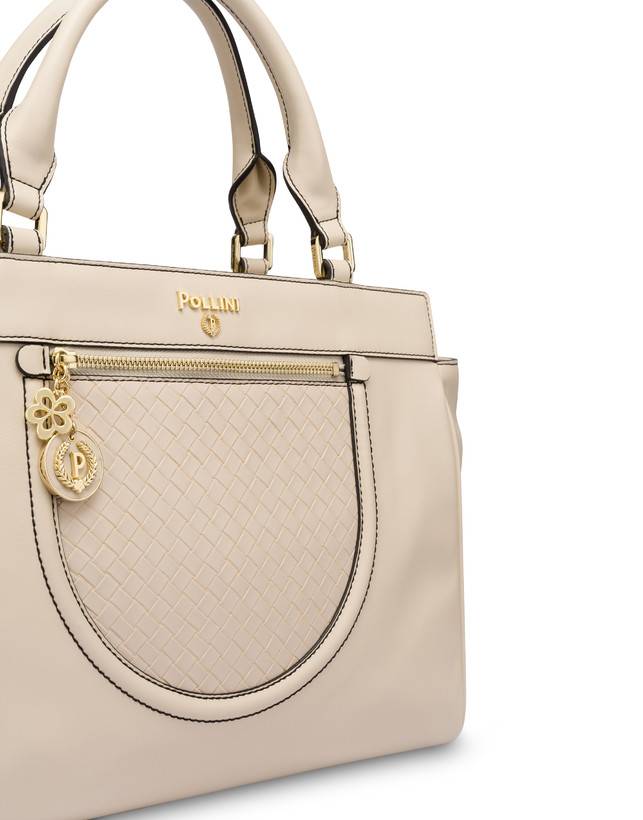 Pollini Borsa Doppio Manico Half Moon Avorio/avorio Moda