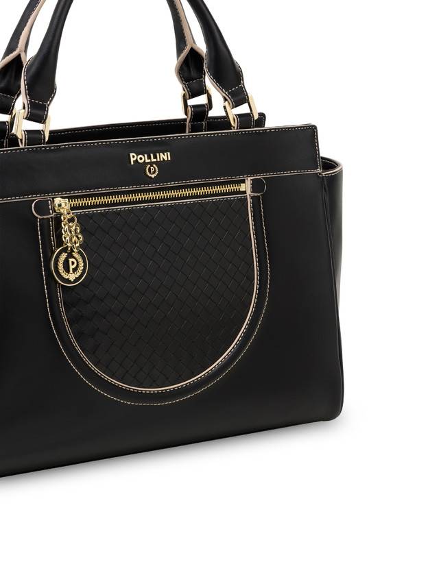 Pollini Borsa Doppio Manico Half Moon Nero/nero 2025