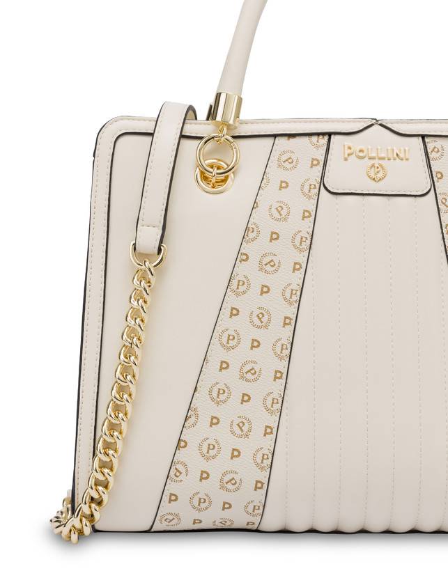 Pollini Borsa Doppio Manico Shell Avorio/avorio Italia