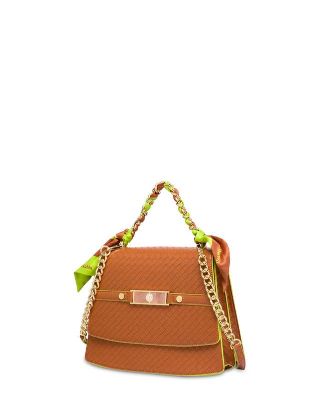 Pollini Borsa A Mano Con Foulard Color Explosion Cuoio/cuoio Vendita