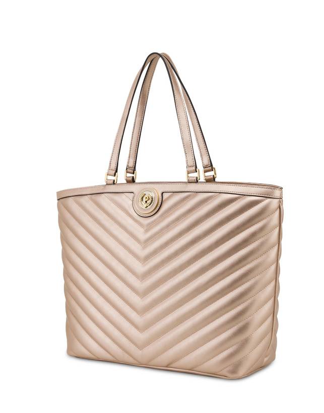 Pollini Tote Bag Matelassé Sunbeam Rose Gold Spedizione Gratuita
