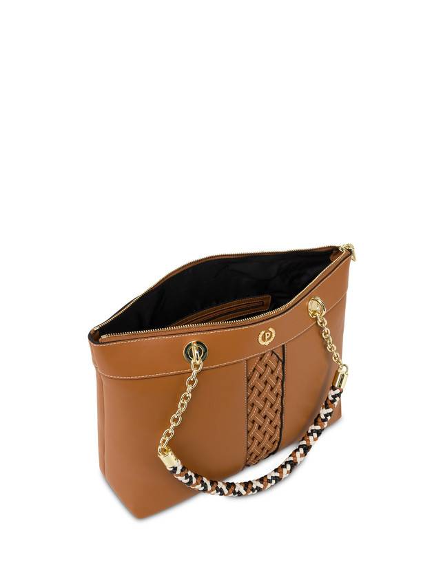 Pollini Shopper Con Intreccio Agadir Cuoio Negozi Online