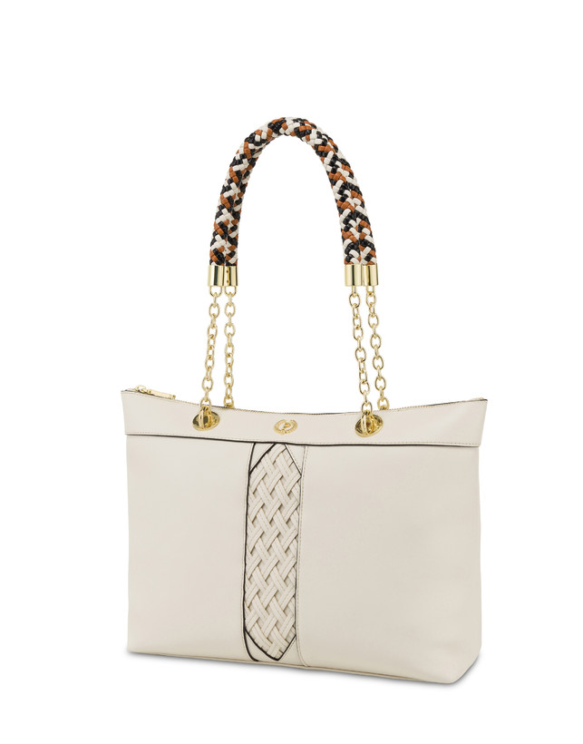 Pollini Shopper Con Intreccio Agadir Avorio Acquista Ora
