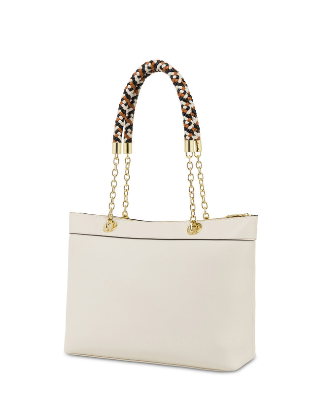 Pollini Shopper Con Intreccio Agadir Avorio Acquista Ora