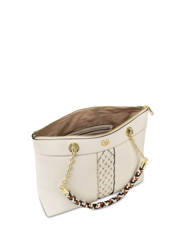 Pollini Shopper Con Intreccio Agadir Avorio Acquista Ora