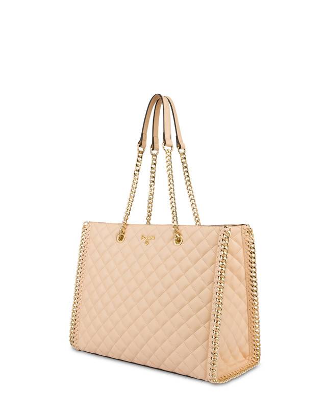 Pollini Tote Bag Trapuntata Interlock Beige/beige Consegna Veloce