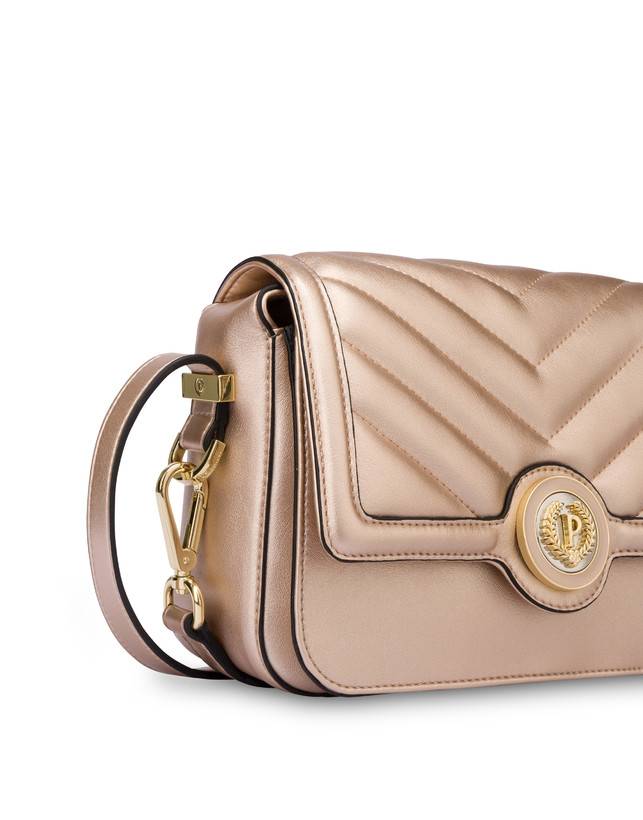 Pollini Borsa A Tracolla Matelassé Sunbeam Rose Gold Shopping Online