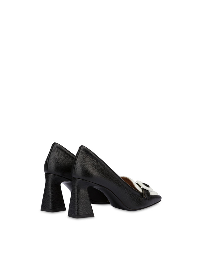 Pollini Décolleté In Vitello Bottalato Ursula Nero/ghiaccio Convenienza