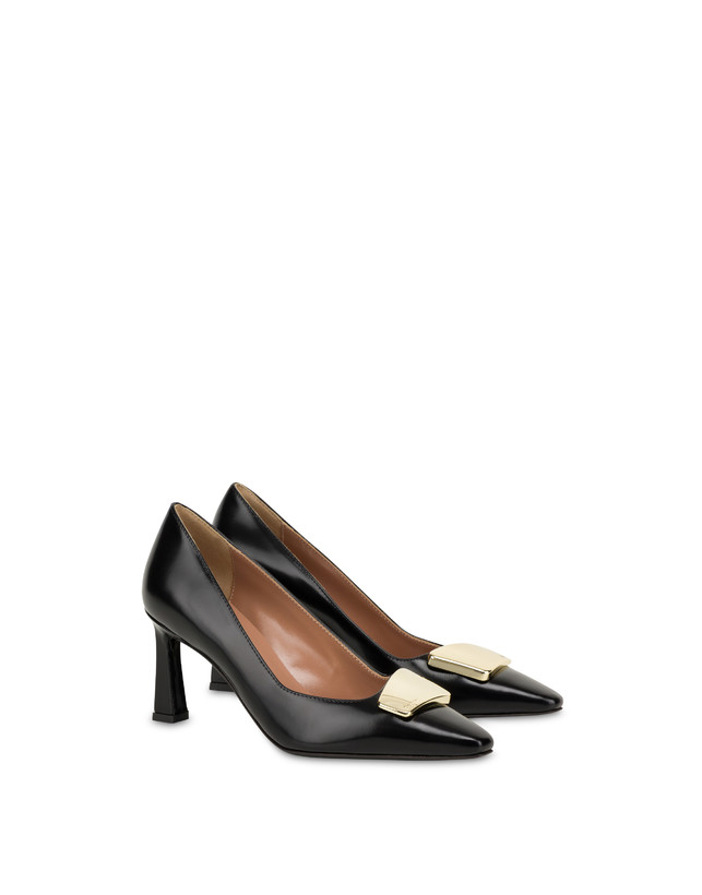 Pollini Décolleté In Vitello Abrasivato Bullion Nero Sconto